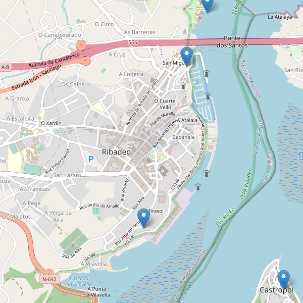 Mapa de vistas en Ribadeo Thumbnail