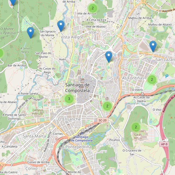 Mapa de vistas en Santiago de Compostela Thumbnail