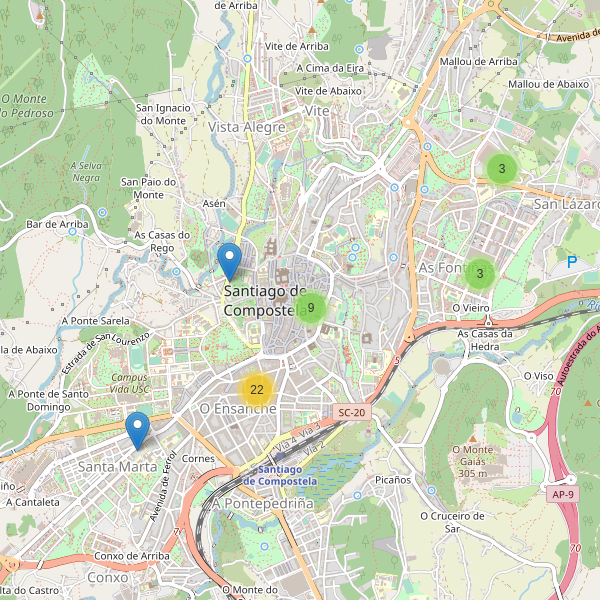 Mapa de zapatos en Santiago de Compostela Thumbnail