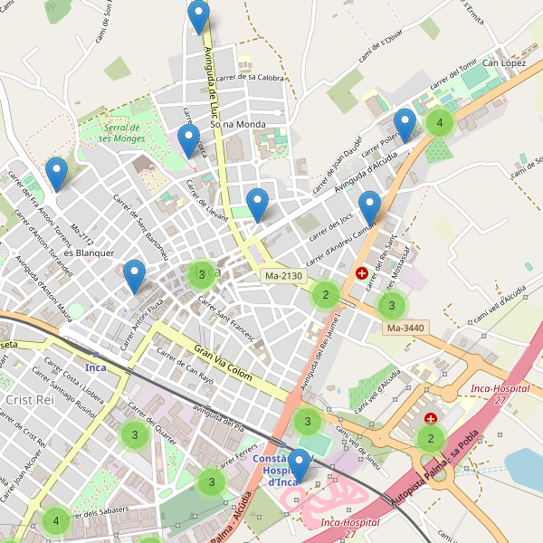 Thumbnail Mapa de aparcamientos en Inca