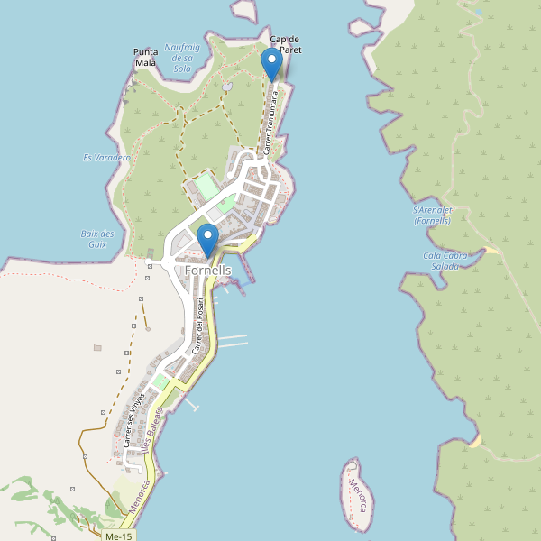 Mapa de aseos en Fornells Thumbnail