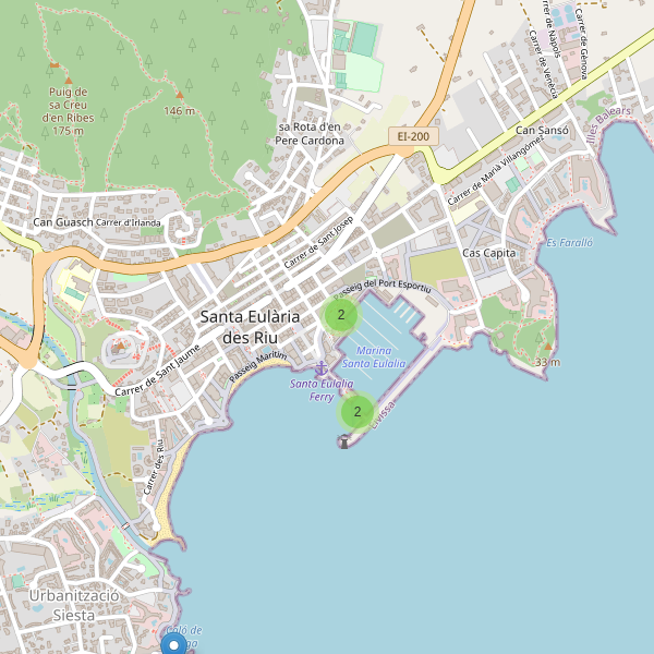 Mapa de aseos en Santa Eulària des Riu Thumbnail