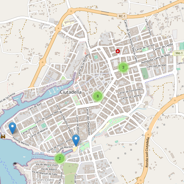 Thumbnail Mapa de hoteles en Ciutadella