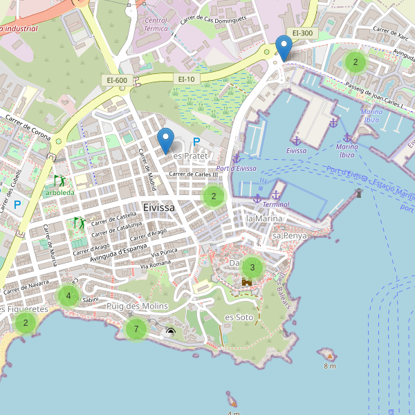 Thumbnail Mapa de hoteles en Eivissa