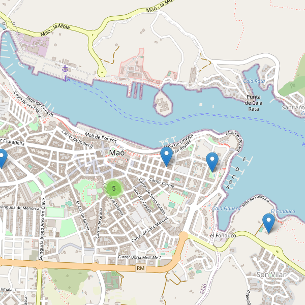 Thumbnail Mapa de hoteles en Maó