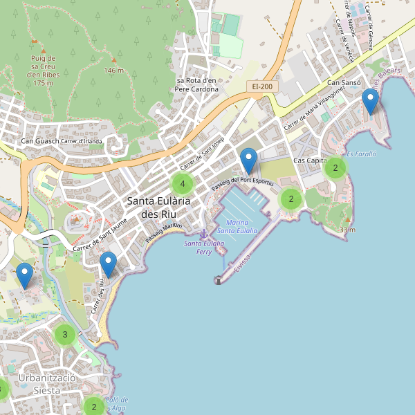 Thumbnail Mapa de hoteles en Santa Eulària des Riu