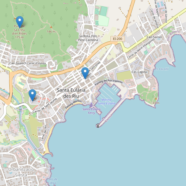 Mapa de iglesias en Santa Eulària des Riu Thumbnail