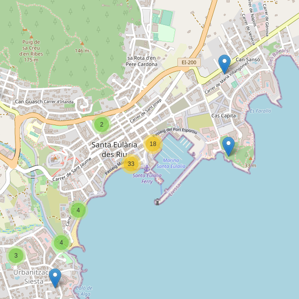 Thumbnail Mapa de restaurantes en Santa Eulària des Riu