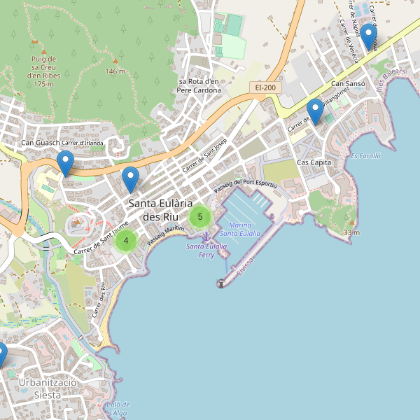 Thumbnail Mapa de supermercados en Santa Eulària des Riu