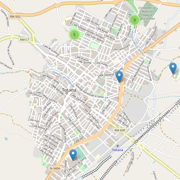 Mapa de aparcamientos en Totana Thumbnail