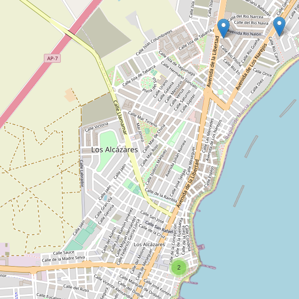 Thumbnail Mapa de hoteles en Los Alcázares