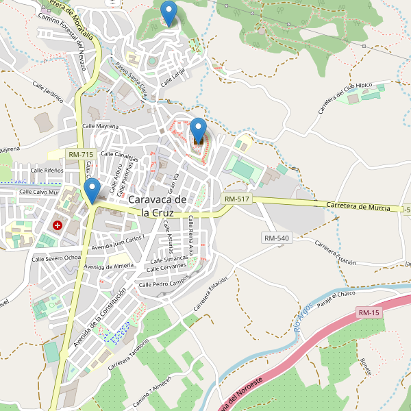 Mapa de monumentos en Caravaca de la Cruz Thumbnail