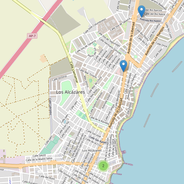 Thumbnail Mapa de supermercados en Los Alcázares