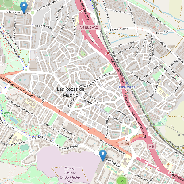 Mapa de aparcamientos-bicicletas en Las Rozas de Madrid Thumbnail