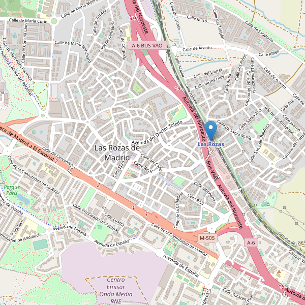 Mapa de estaciones en Las Rozas de Madrid Thumbnail