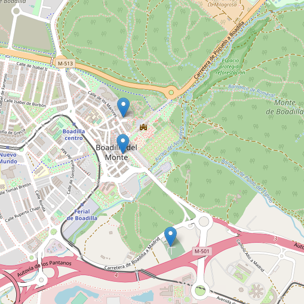 Mapa de iglesias en Boadilla del Monte Thumbnail