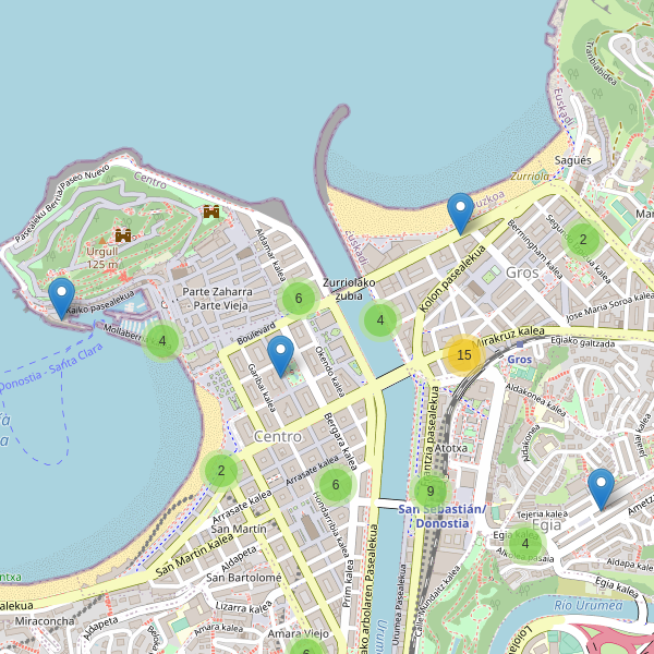 Mapa de aparcamientos-bicicletas en San Sebastián Thumbnail