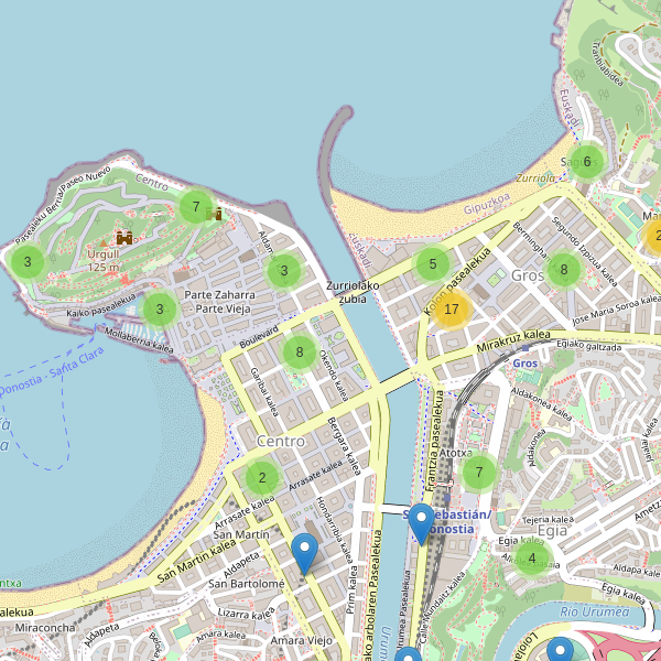 Thumbnail Mapa de aparcamientos en San Sebastián