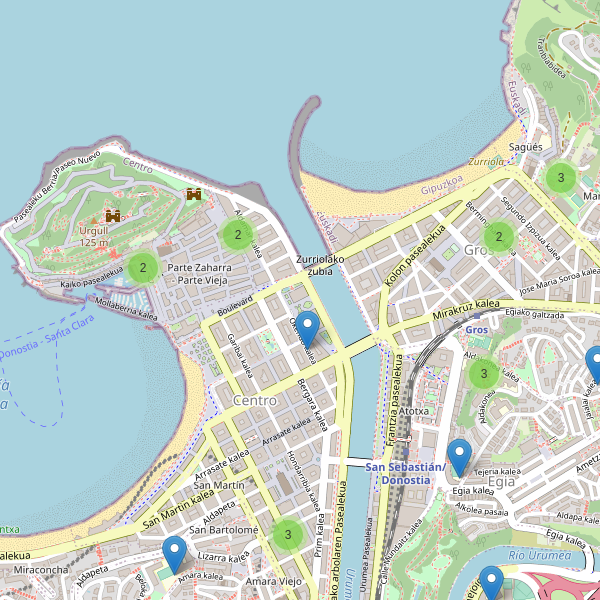 Mapa de escuelas en San Sebastián Thumbnail