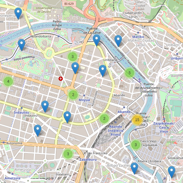 Thumbnail Mapa de hoteles en Bilbao