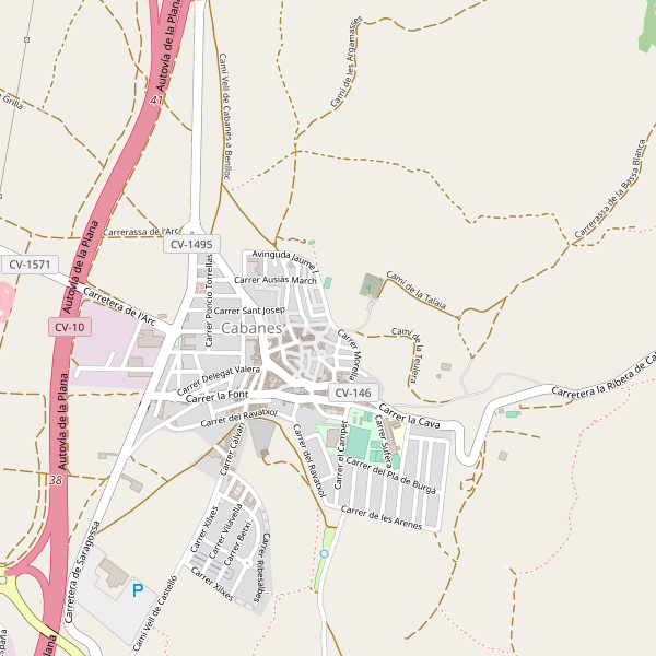 Mapa de aparcamientos-bicicletas en Cabanes (CS) Thumbnail