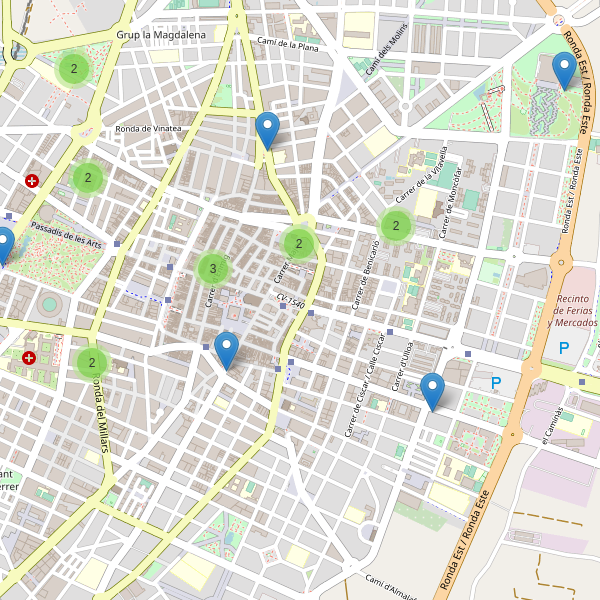 Mapa de aparcamientos-bicicletas en Castelló de la Plana Thumbnail
