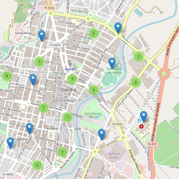 Mapa de aparcamientos-bicicletas en Gandia Thumbnail