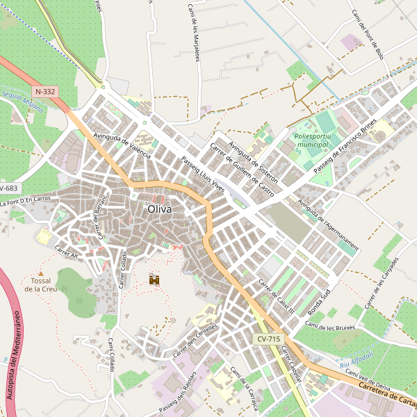 Mapa de aparcamientos-bicicletas en Oliva Thumbnail