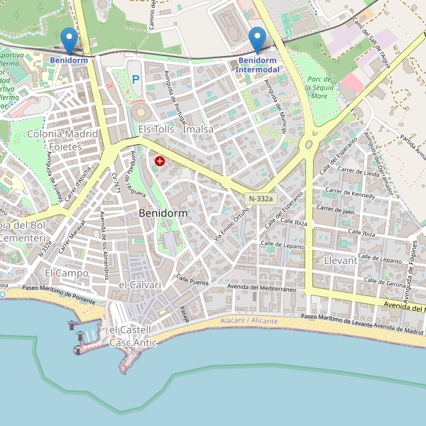 Mapa de estaciones en Benidorm Thumbnail