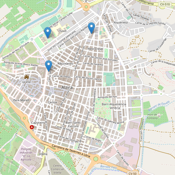 Thumbnail Mapa de hoteles en Alzira
