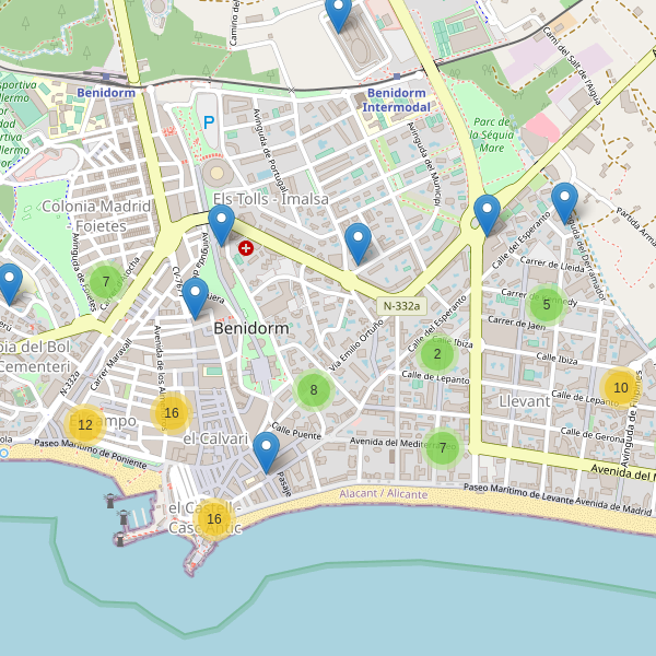Thumbnail Mapa de hoteles en Benidorm