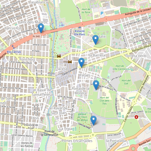 Thumbnail Mapa de hoteles en Elche