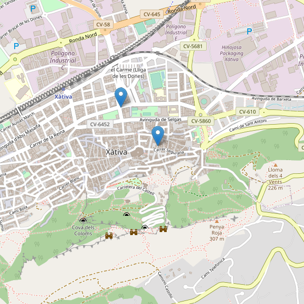 Thumbnail Mapa de hoteles en Xàtiva