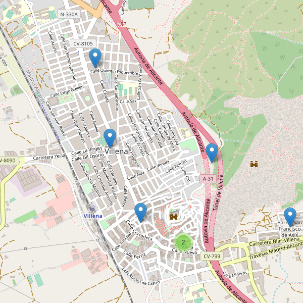 Mapa de iglesias en Villena Thumbnail