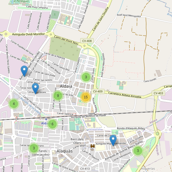 Thumbnail Mapa de restaurantes en Aldaia