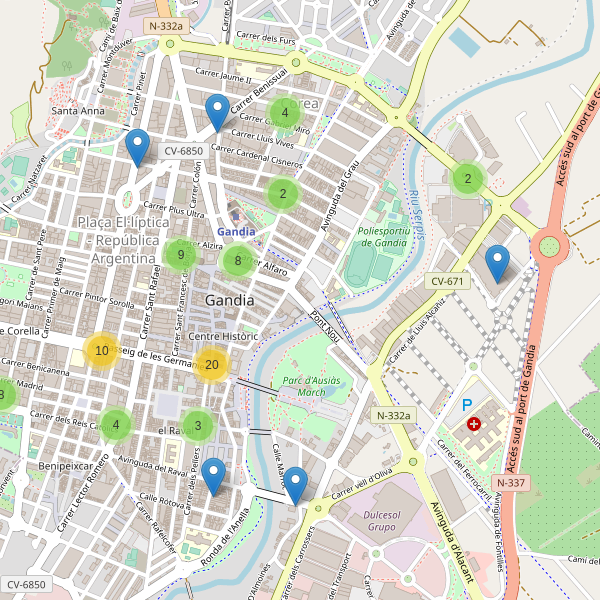 Thumbnail Mapa de restaurantes en Gandia