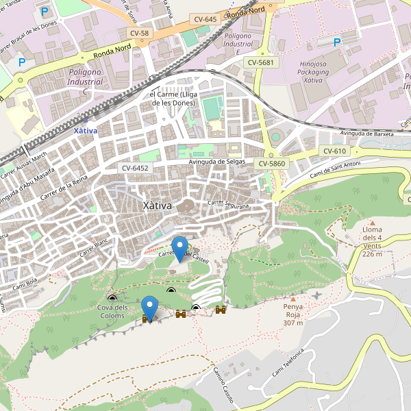 Mapa de sitios-arqueologicos en Xàtiva Thumbnail